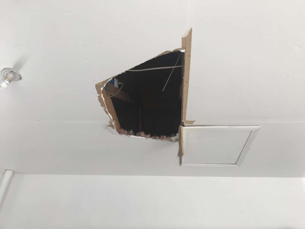 Hole In Ceiling From Attic