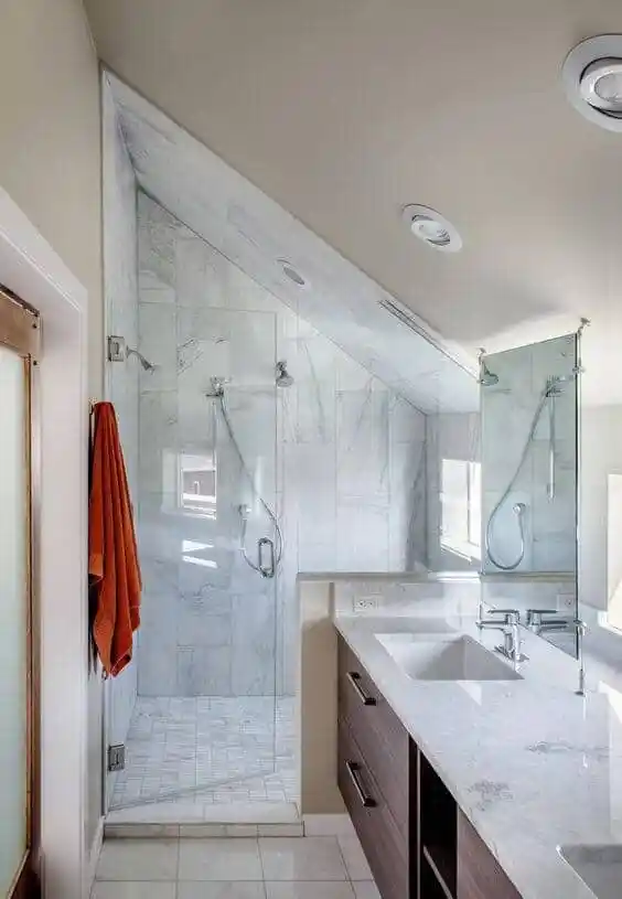 Bathroom With Sloping Ceiling