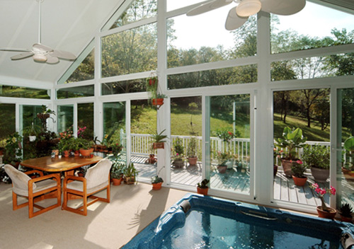 Sunroom With Vaulted Ceiling