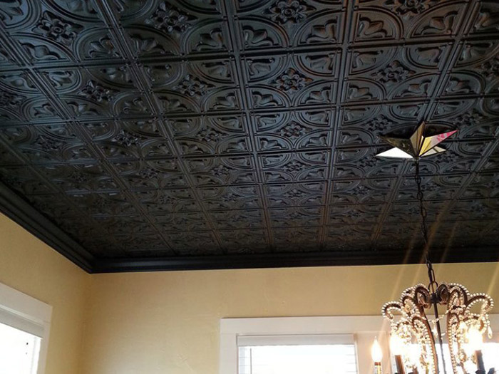 Painting Ceiling Tiles Black