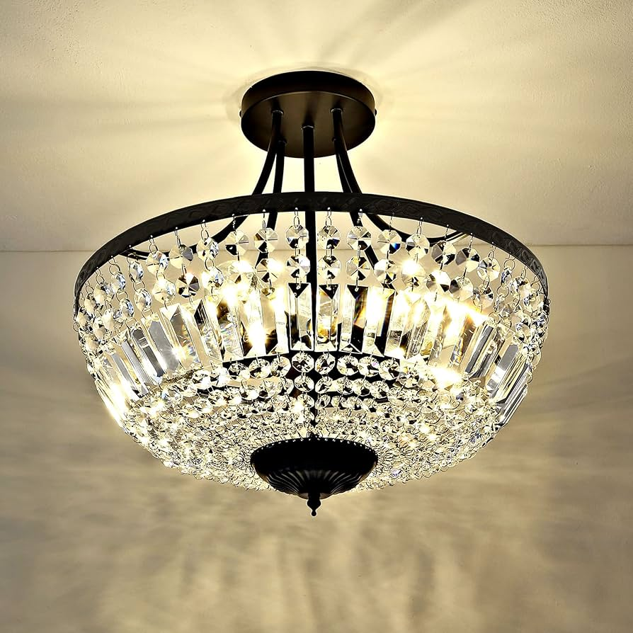 Flush Mount Crystal Ceiling Light