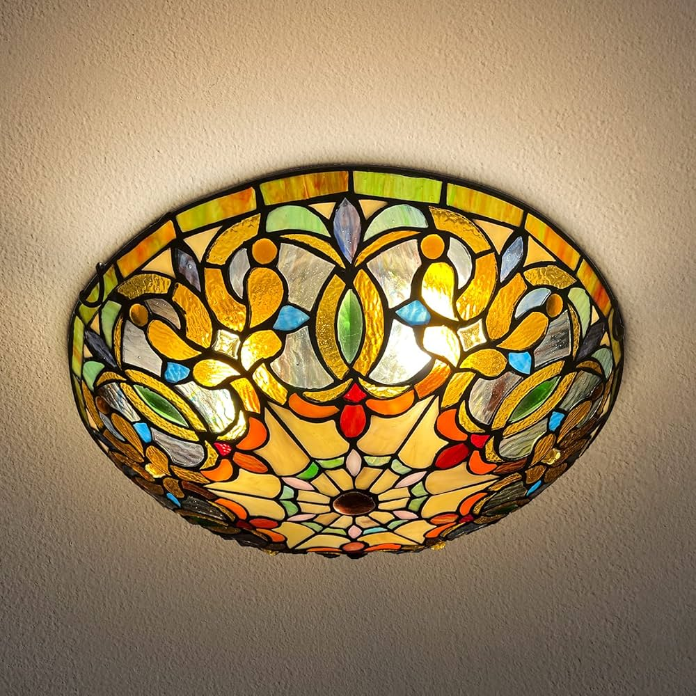 Tiffany Style Flush Mount Ceiling Light