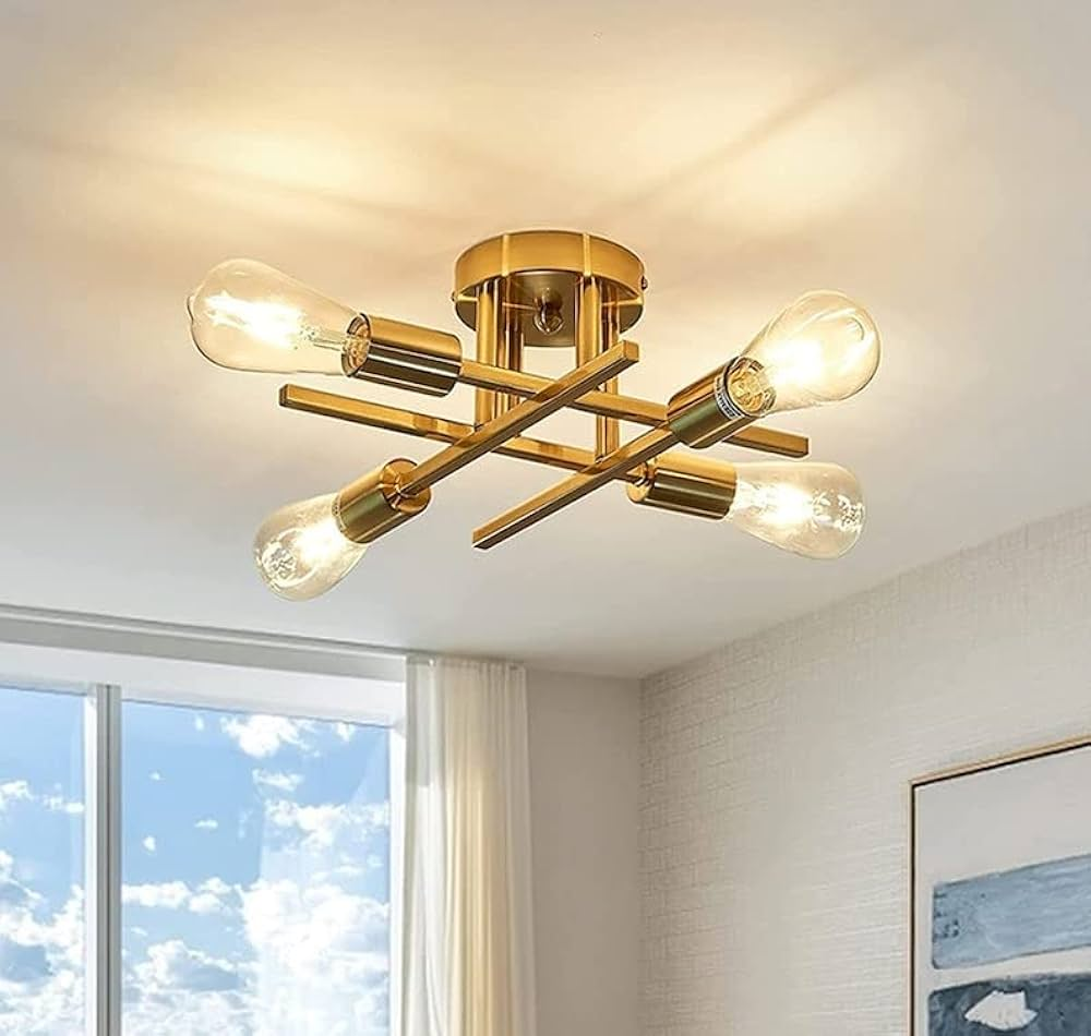 Brass Semi Flush Ceiling Lights