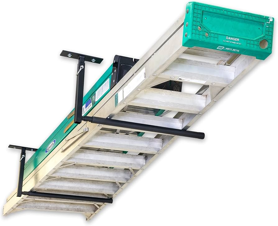 Garage Ceiling Ladder Storage