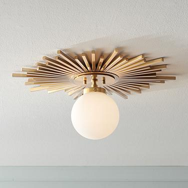 Brass Semi Flush Ceiling Light