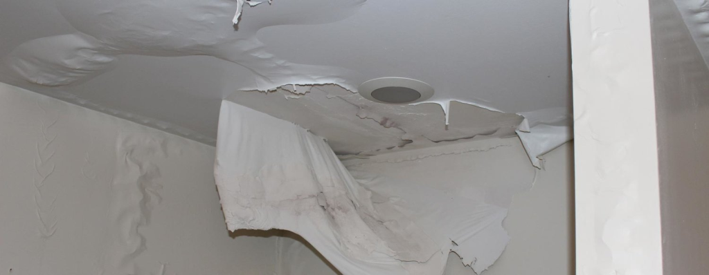 Bathroom Flood Ceiling Damage