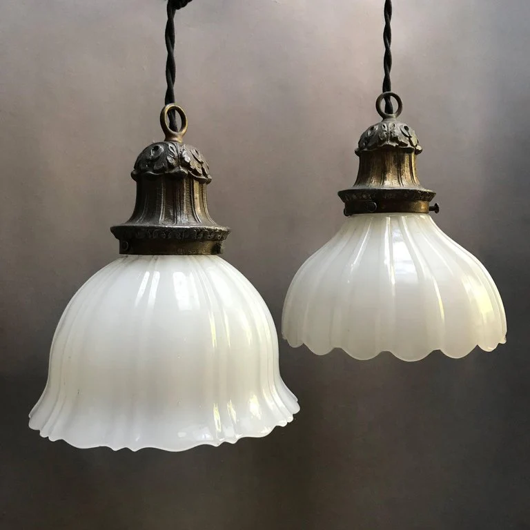 Milk Glass Ceiling Light