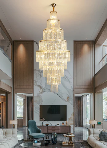 Living Room Chandelier High Ceiling