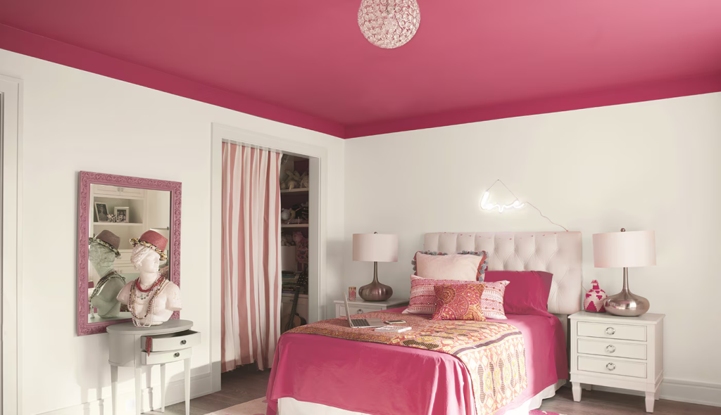 Ceiling Paint Goes On Pink