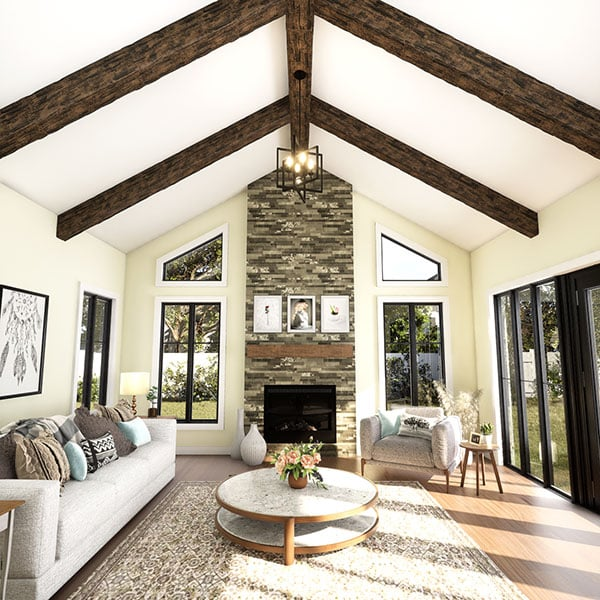 Faux Beams Vaulted Ceiling