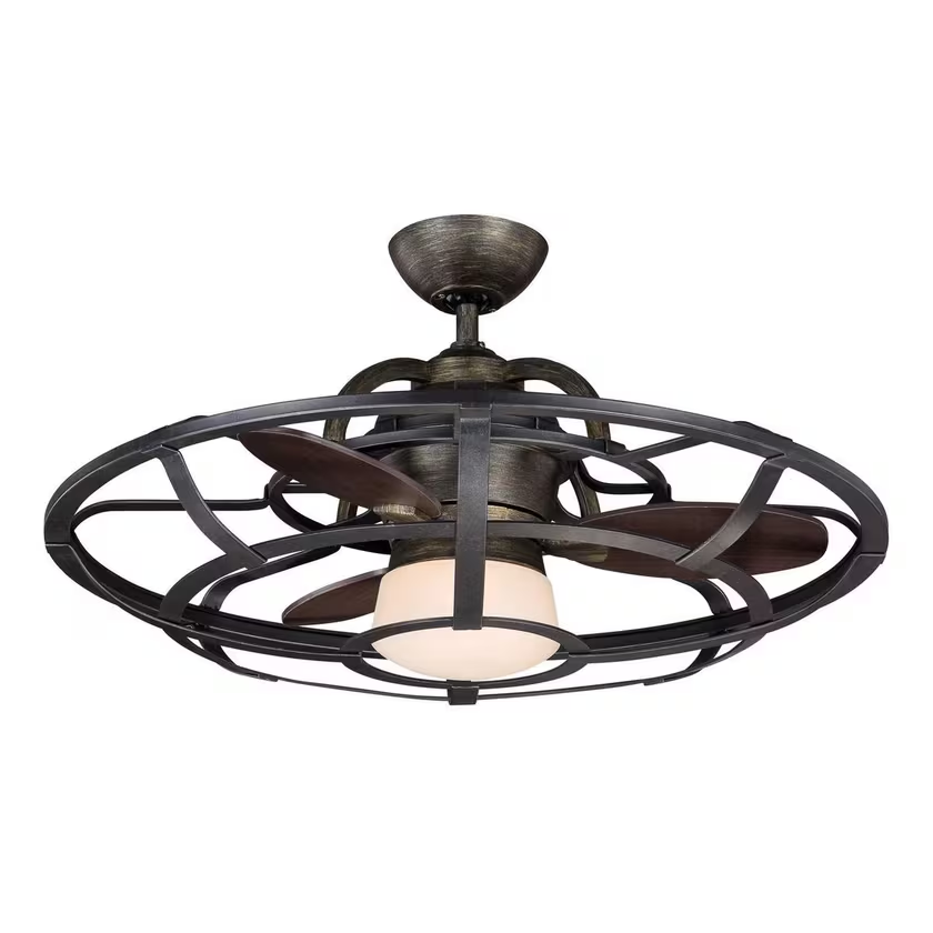 Farmhouse Ceiling Fan With Light Flush Mount