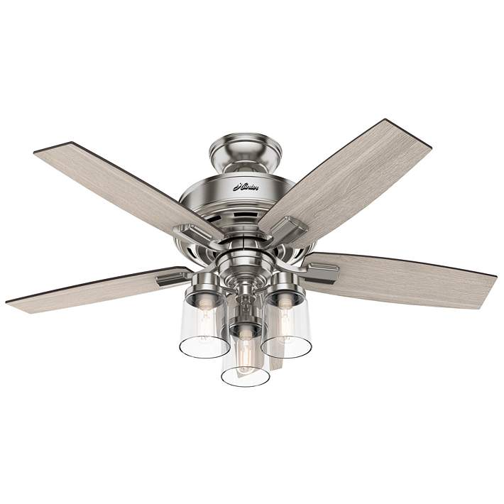 Brushed Nickel Ceiling Fan With Light Kit