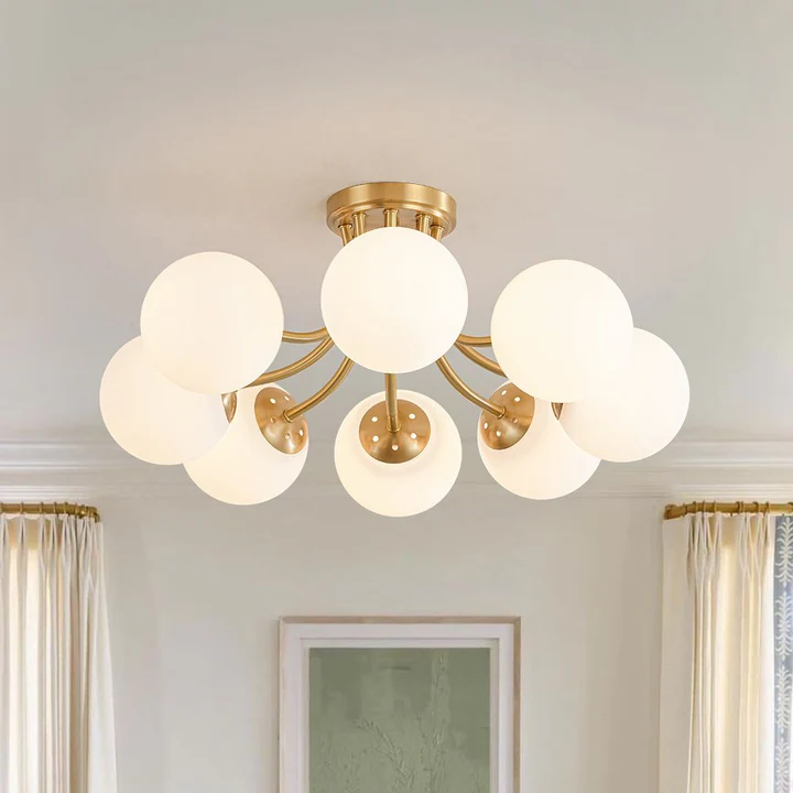 White Semi Flush Mount Ceiling Light