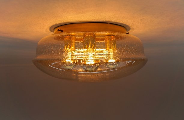 Amber Glass Flush Mount Ceiling Light