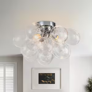 Clear Glass Flush Mount Ceiling Light