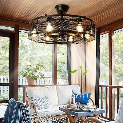 Flush Mount Rustic Ceiling Fan